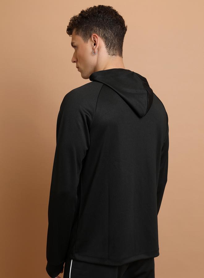 Panelled Regular Fit Hooded Jacket