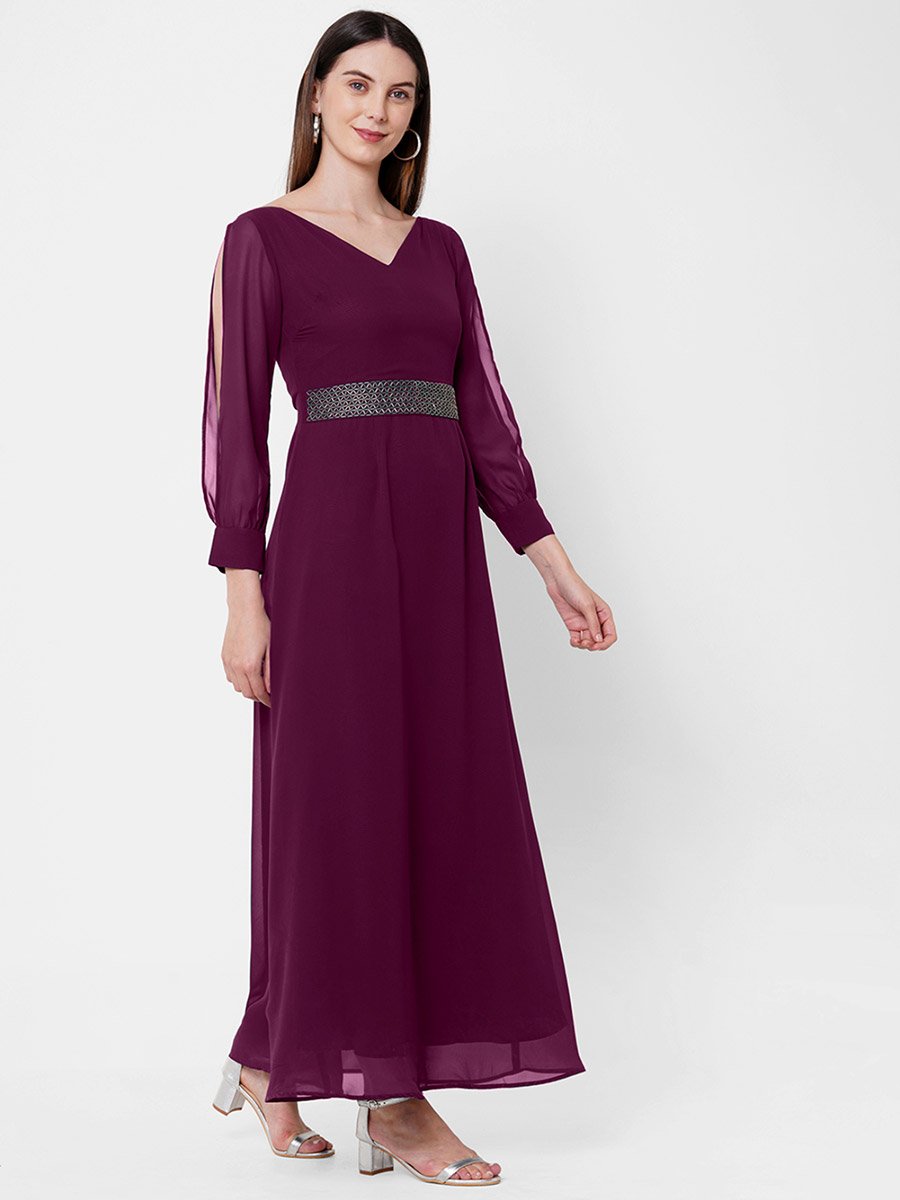 slim fit dress slacks Prevasu — Pink Embroidered Fit-To-Flare Georgette Gown – Fabilicious Fashion