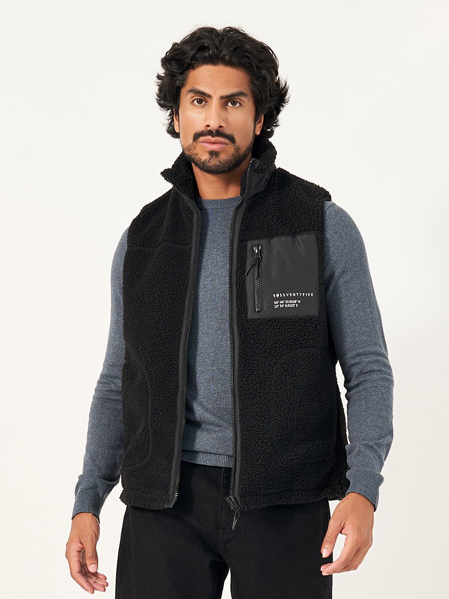Teddy Body Warmer Vest with Zip Pocket