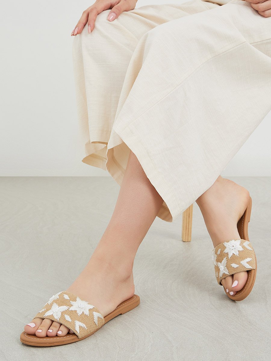 Embraided Open Toe Flat Sandals