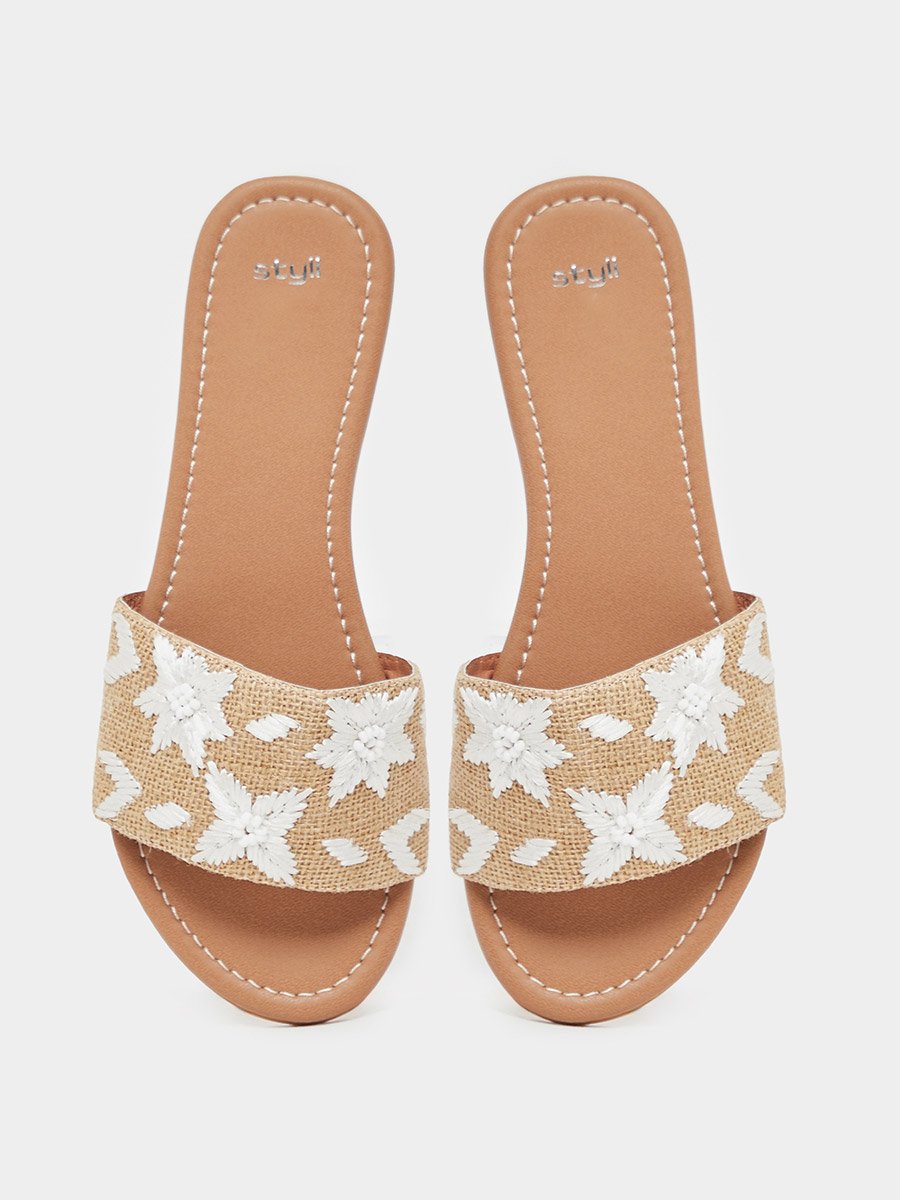 Embraided Open Toe Flat Sandals