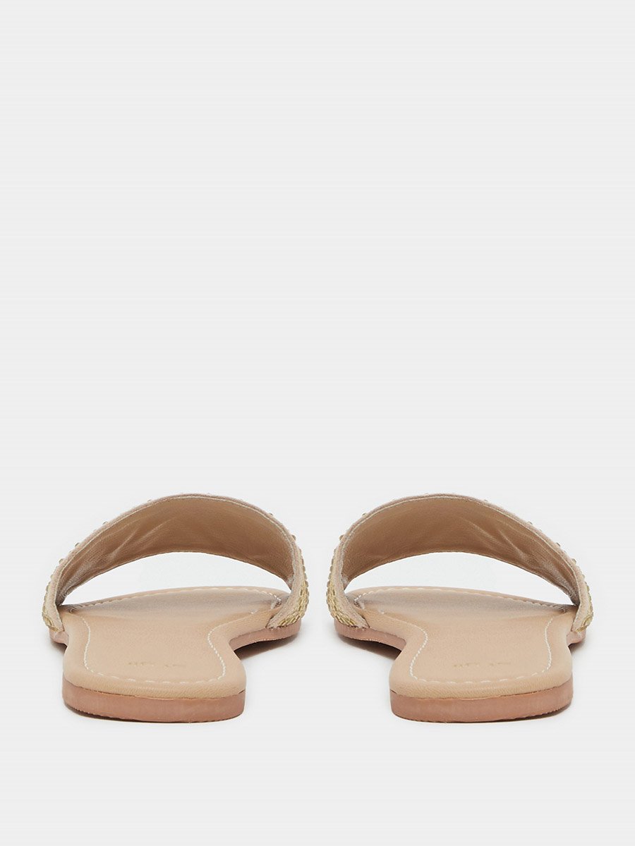 Embellished Slip-On Flat Sandals