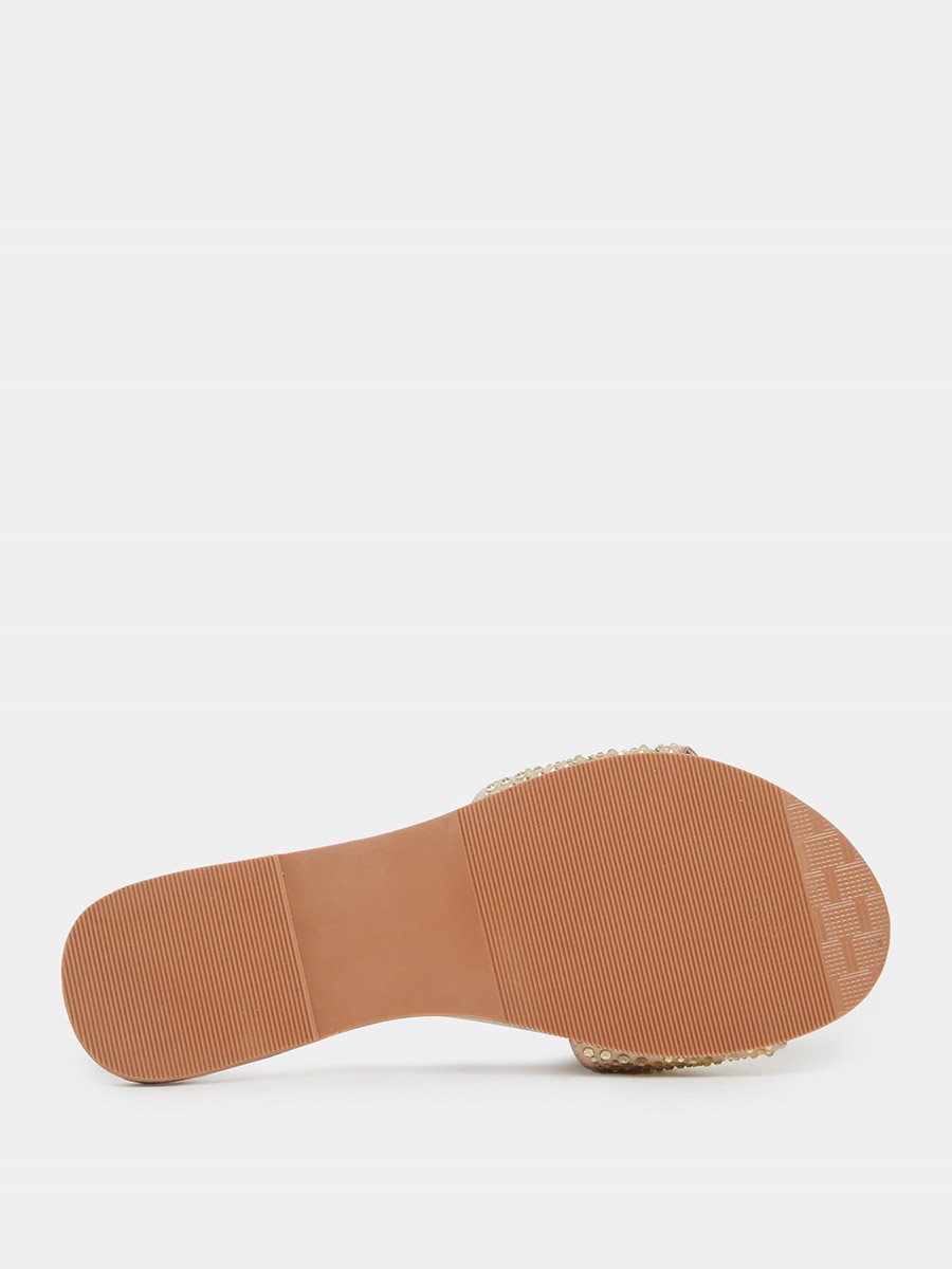 Embellished Slip-On Flat Sandals