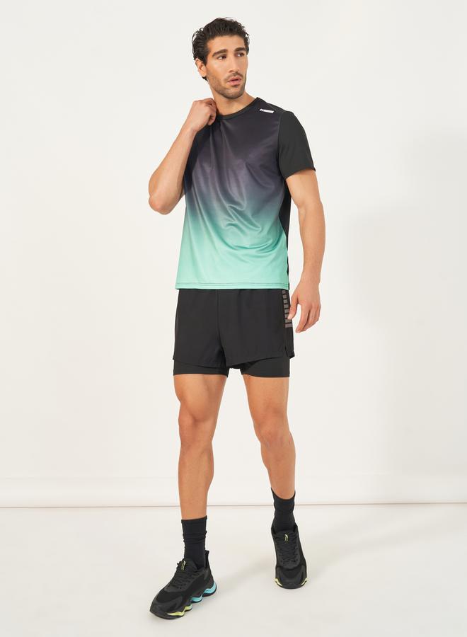 4-Way Stretch 2in1 Training Shorts with Side Print Detail