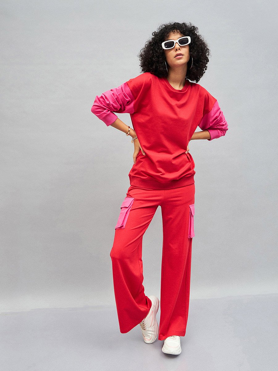 Oversized Color Block Sweatshirt