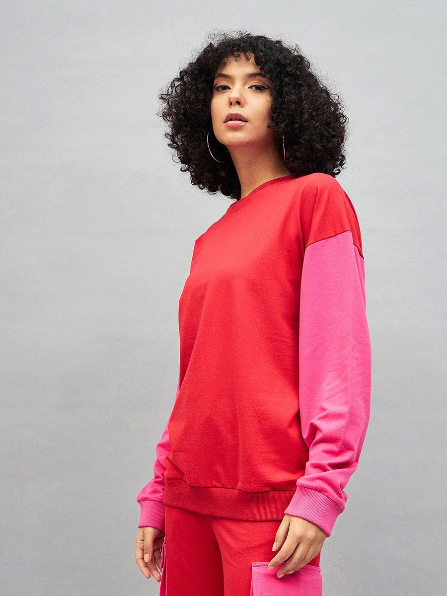 Oversized Color Block Sweatshirt