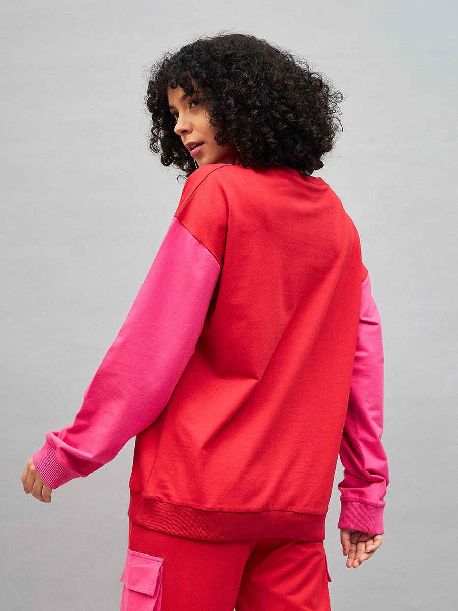 Oversized Color Block Sweatshirt