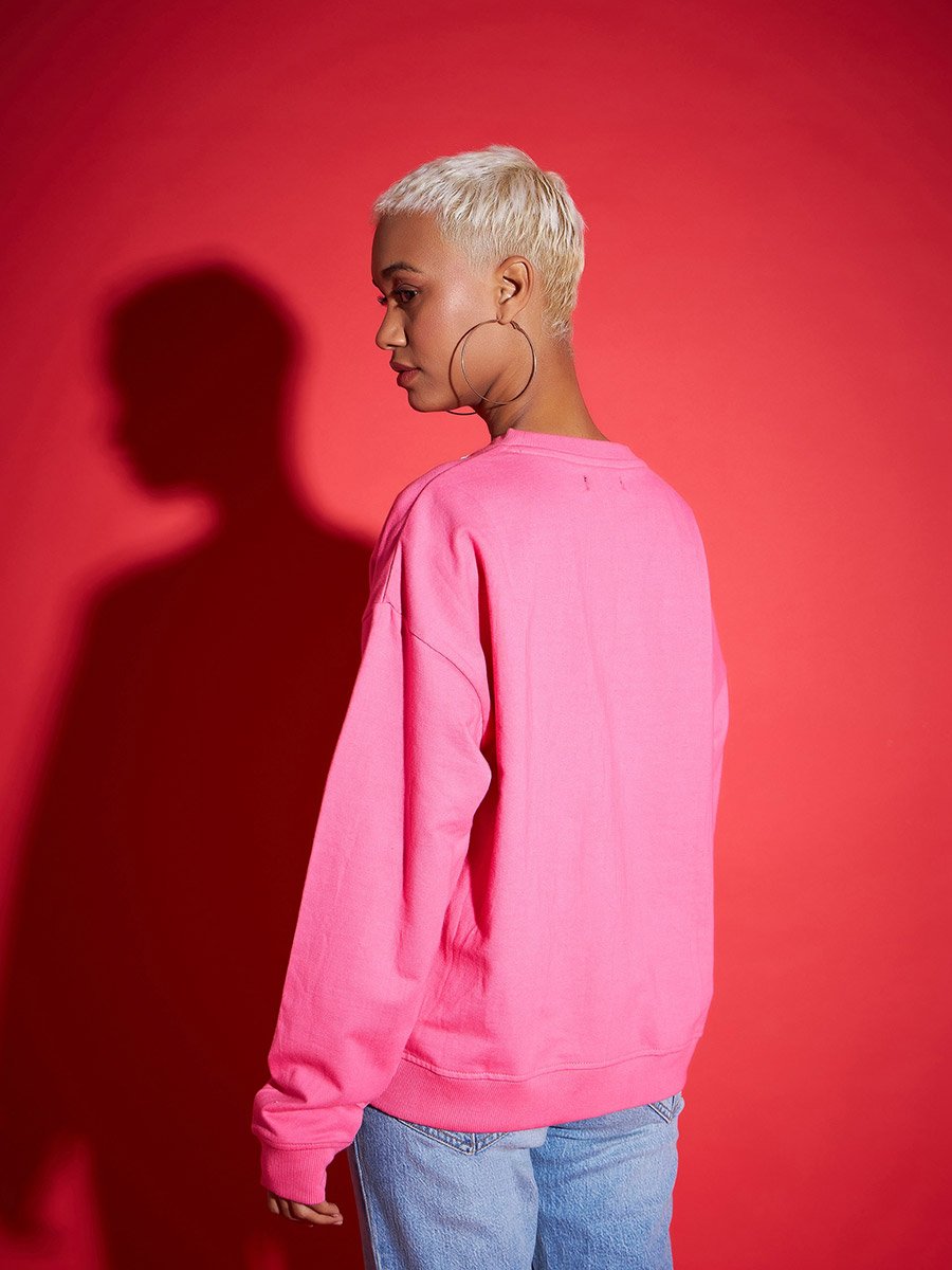 Oversized Sequin Embellished Terry Sweatshirt