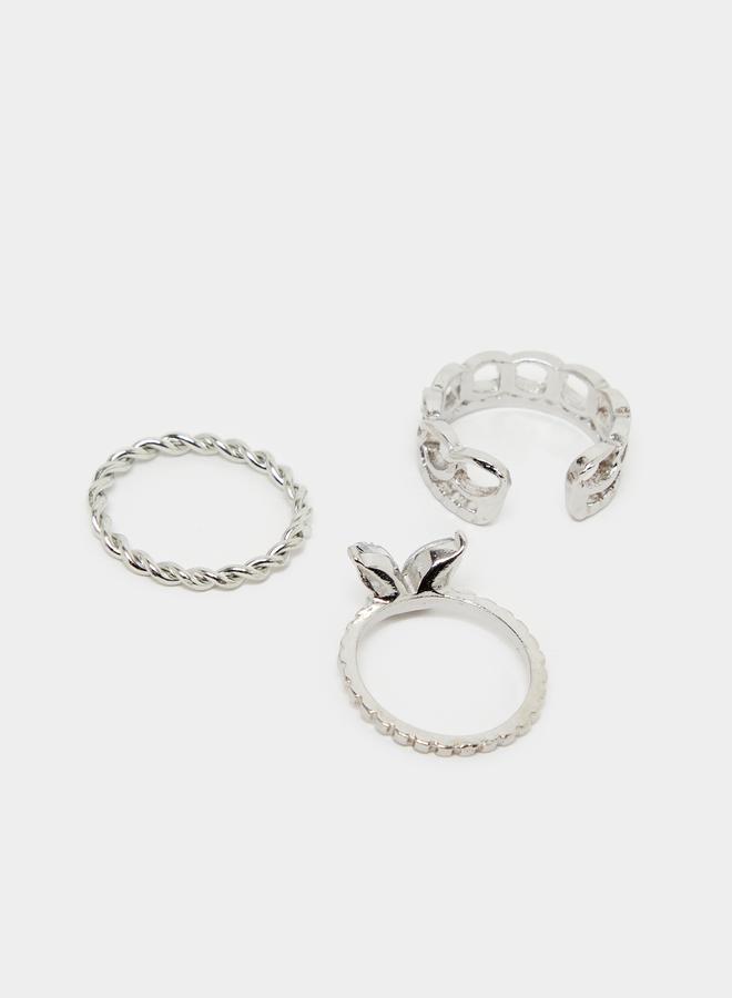 Set of 5 - Butterfly Accent Rings