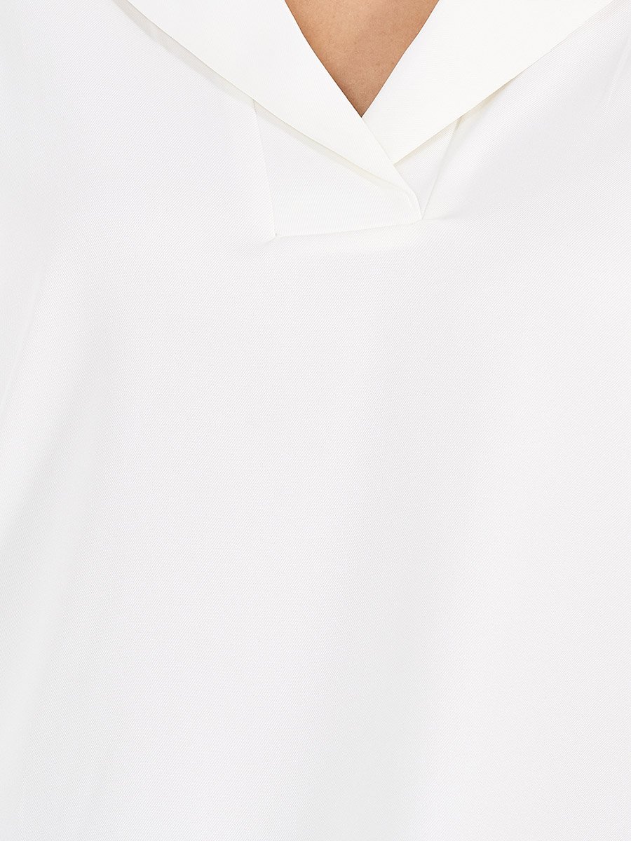 Notch Lapel Collar Top with Long Sleeves