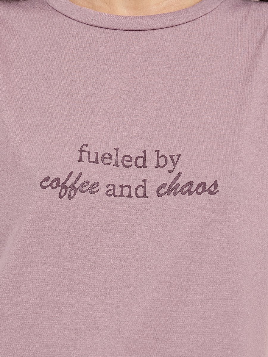 Slogan Print Ruffle Hem Sleep T-Shirt Dress