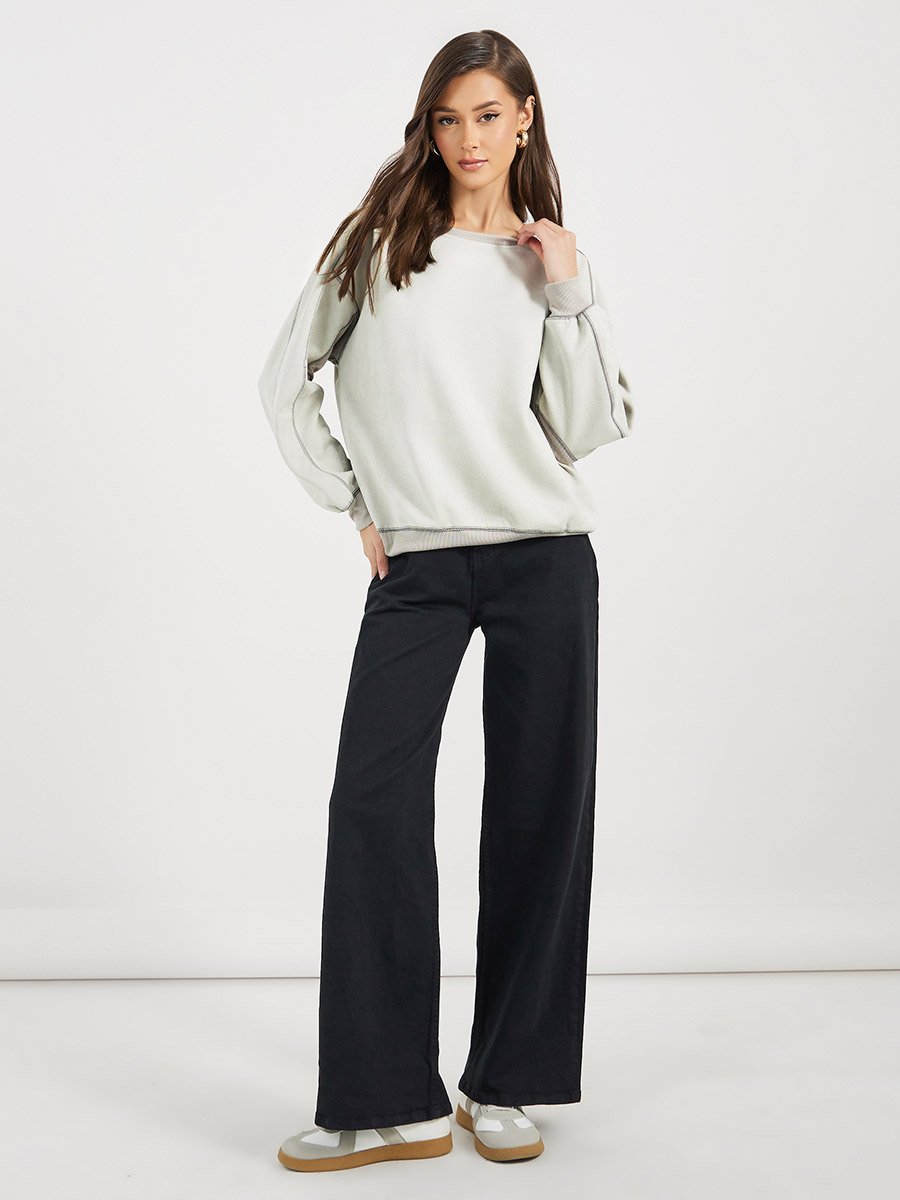Overlock Seam Regular Fit Sweatshirt