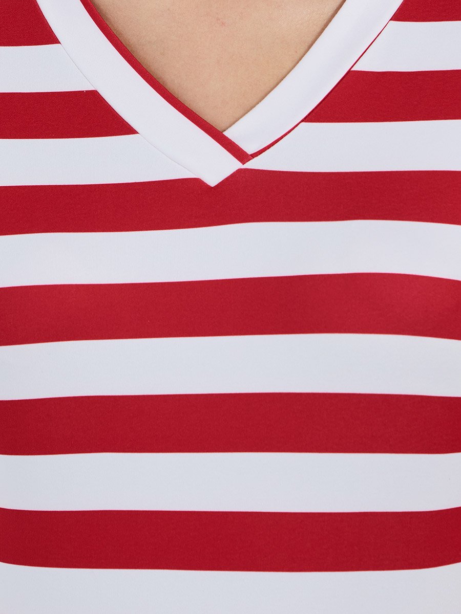 Striped Long Sleeves T-Shirt Midi Dress