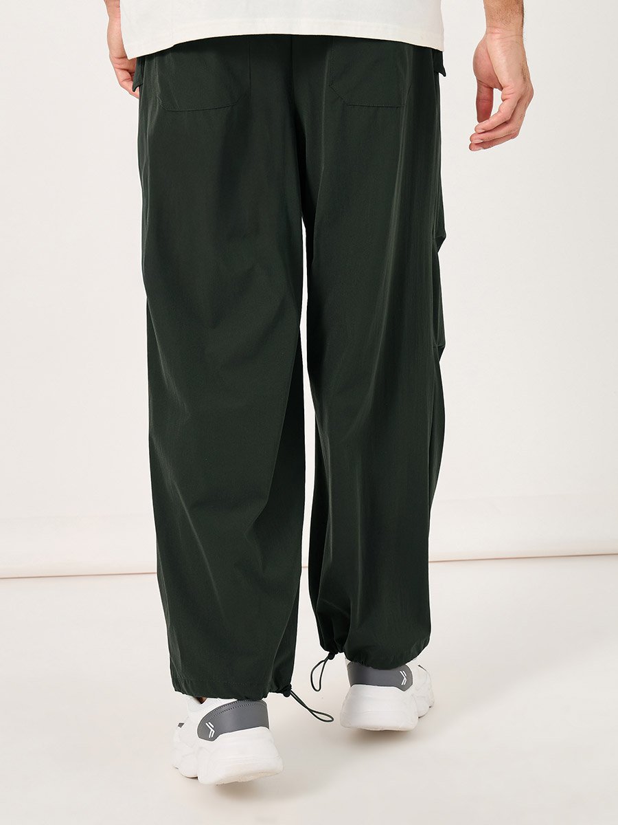 Parachute Oversized Joggers with Knee Pintuck Detail