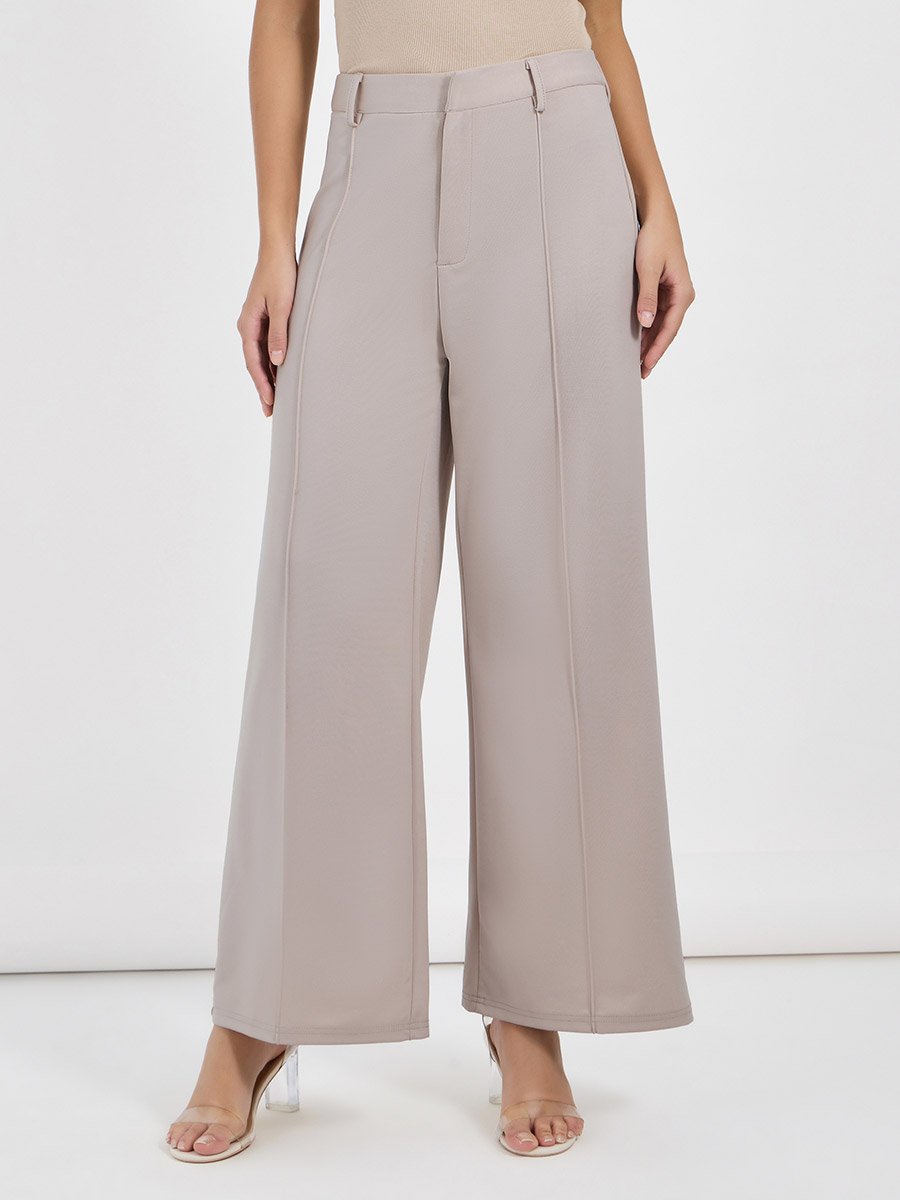 Regular Fit Short Length Blazer and Wide Leg Tailored Pants Co-Ords