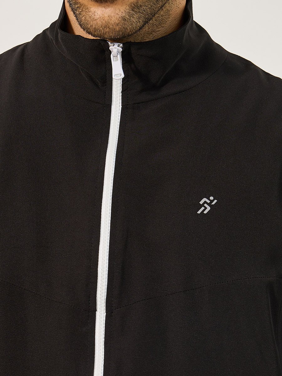 Relaxed Fit High Neck Jacket with Mesh Lining