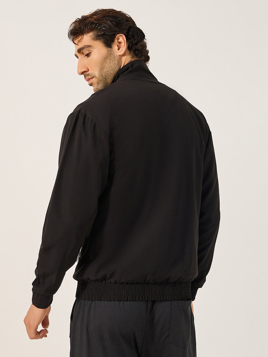 Relaxed Fit High Neck Jacket with Mesh Lining