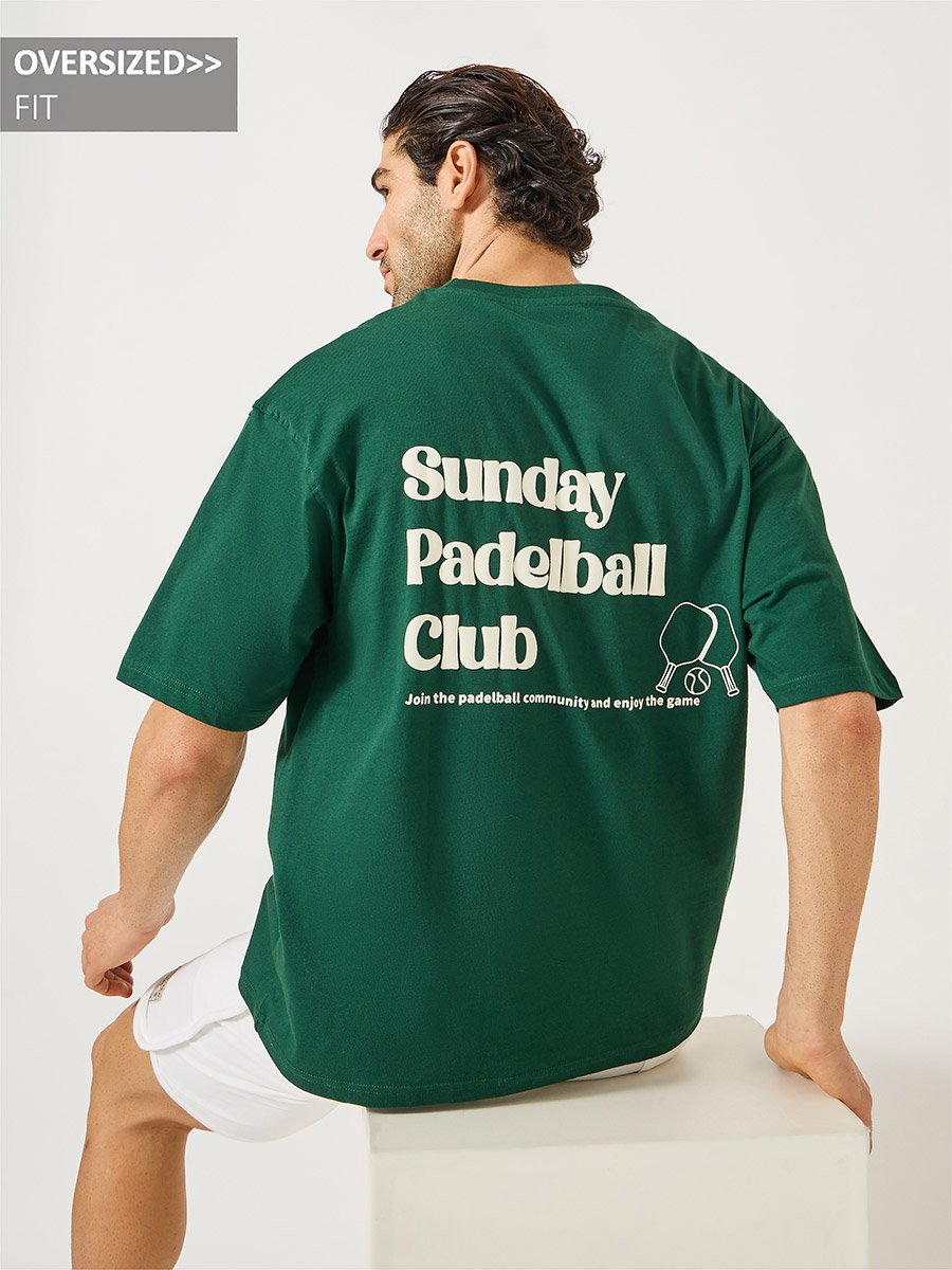 Men Oversized Jersey T-Shirt with Retro Court Graphic