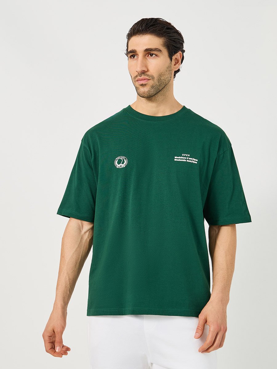Men Oversized Jersey T-Shirt with Retro Court Graphic
