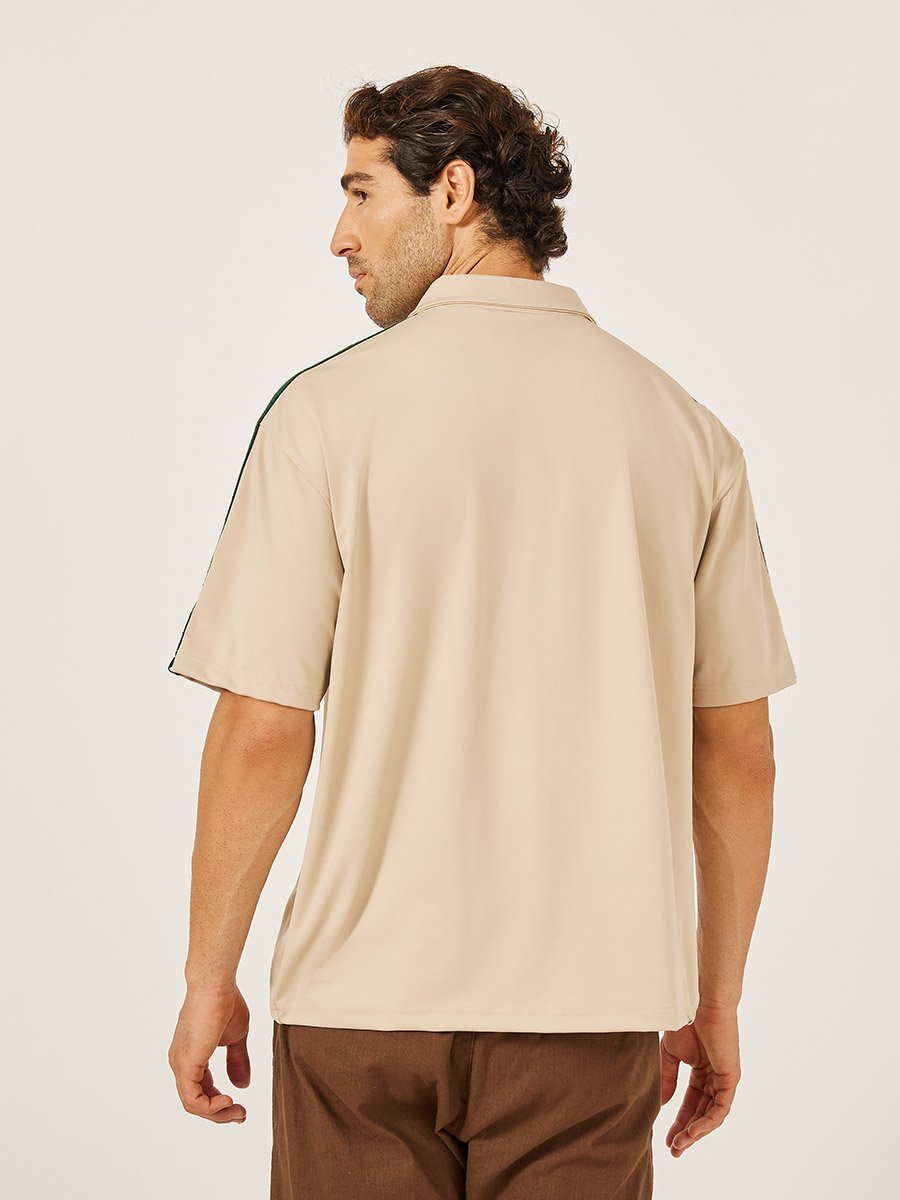 Embroidered Oversized Shirt with Tape Detail