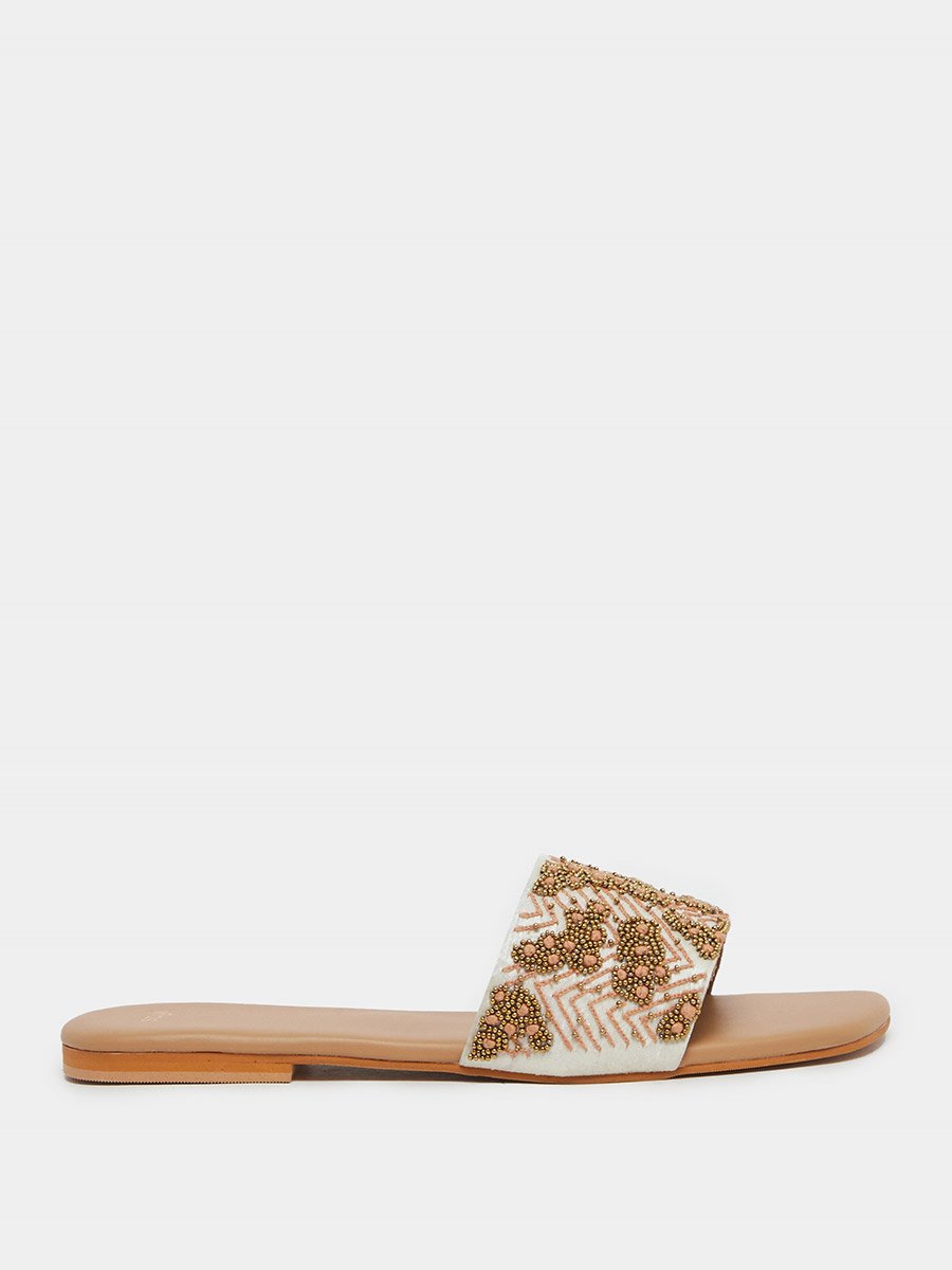 Embellished Flat Slip-On Sandals