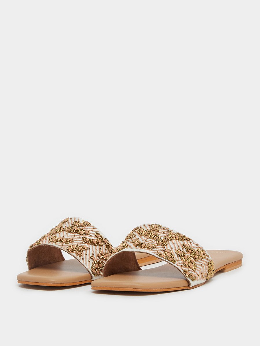 Embellished Flat Slip-On Sandals
