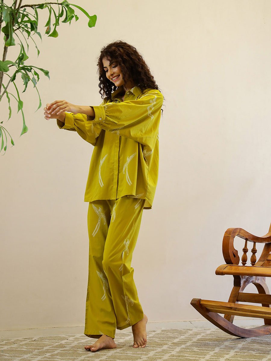 Graphic Print Relaxed Fit Shirt and Pants Co-Ords