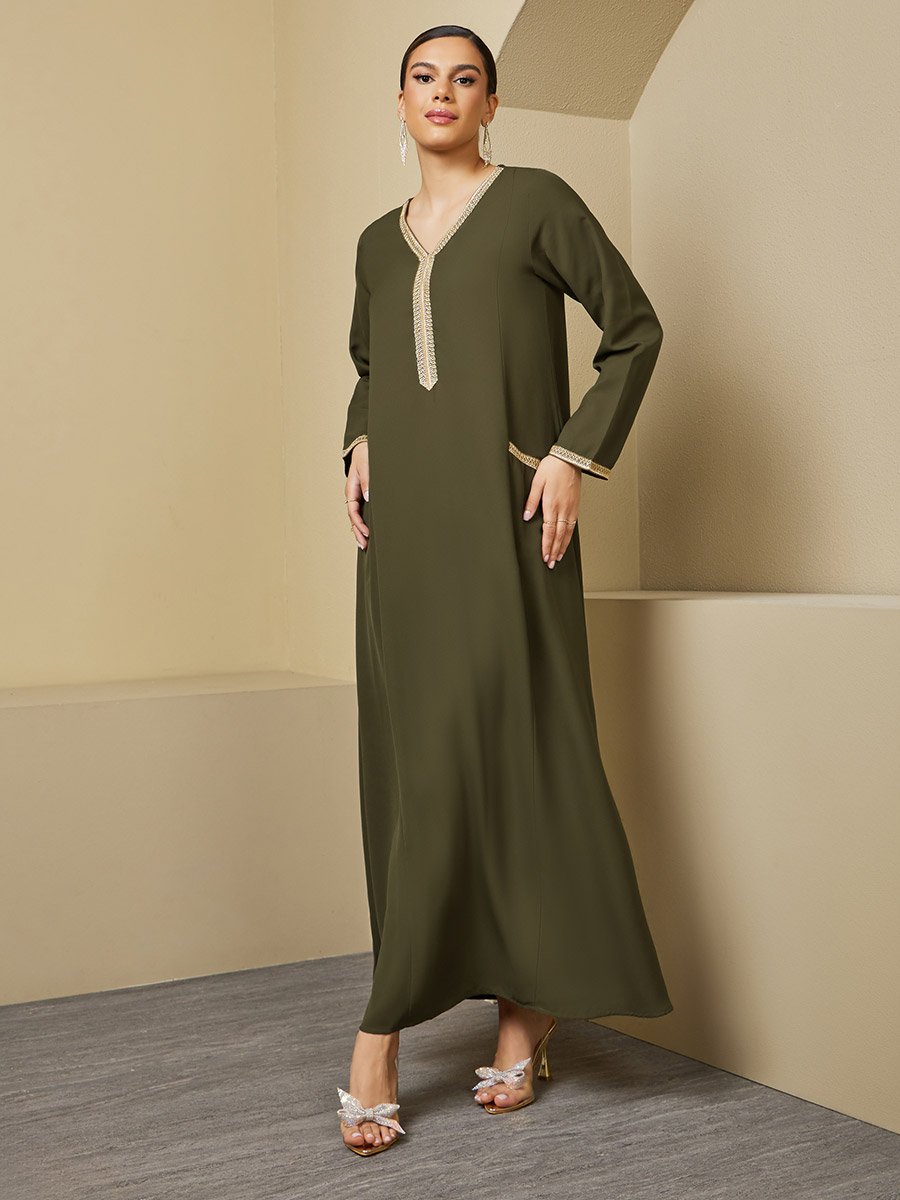 Lace Insert Detail A-Line Jalabiya