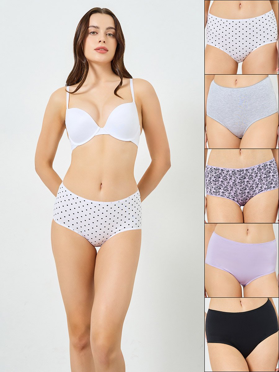 Pack of 5 - Women Cotton Full Briefs