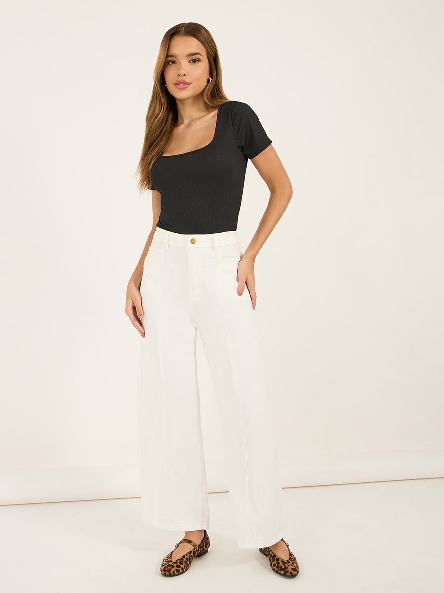 Wide Leg High Rise Stretchable Jeans