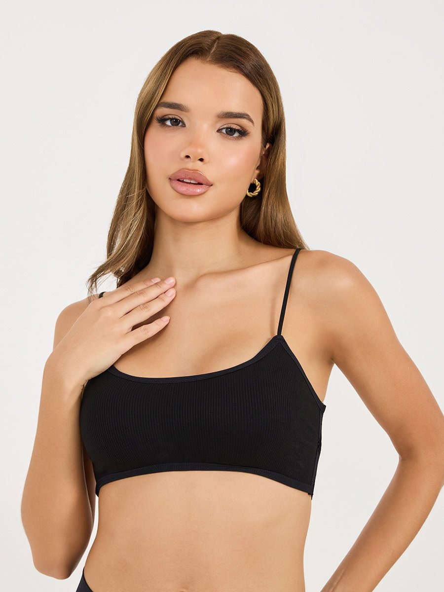 Pack of 3 - Padded Non Wired Criss Cross Back Strap Crop Top
