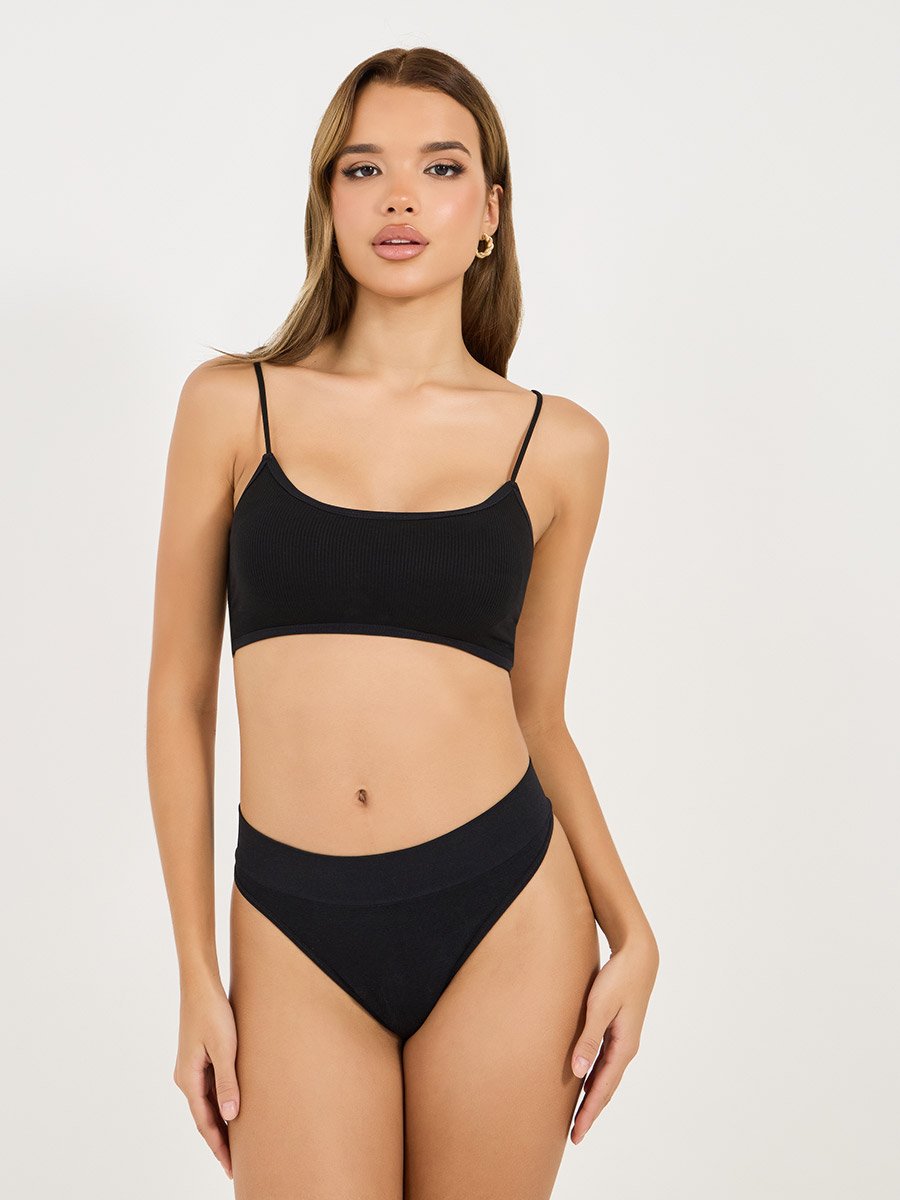 Pack of 3 - Padded Non Wired Criss Cross Back Strap Crop Top