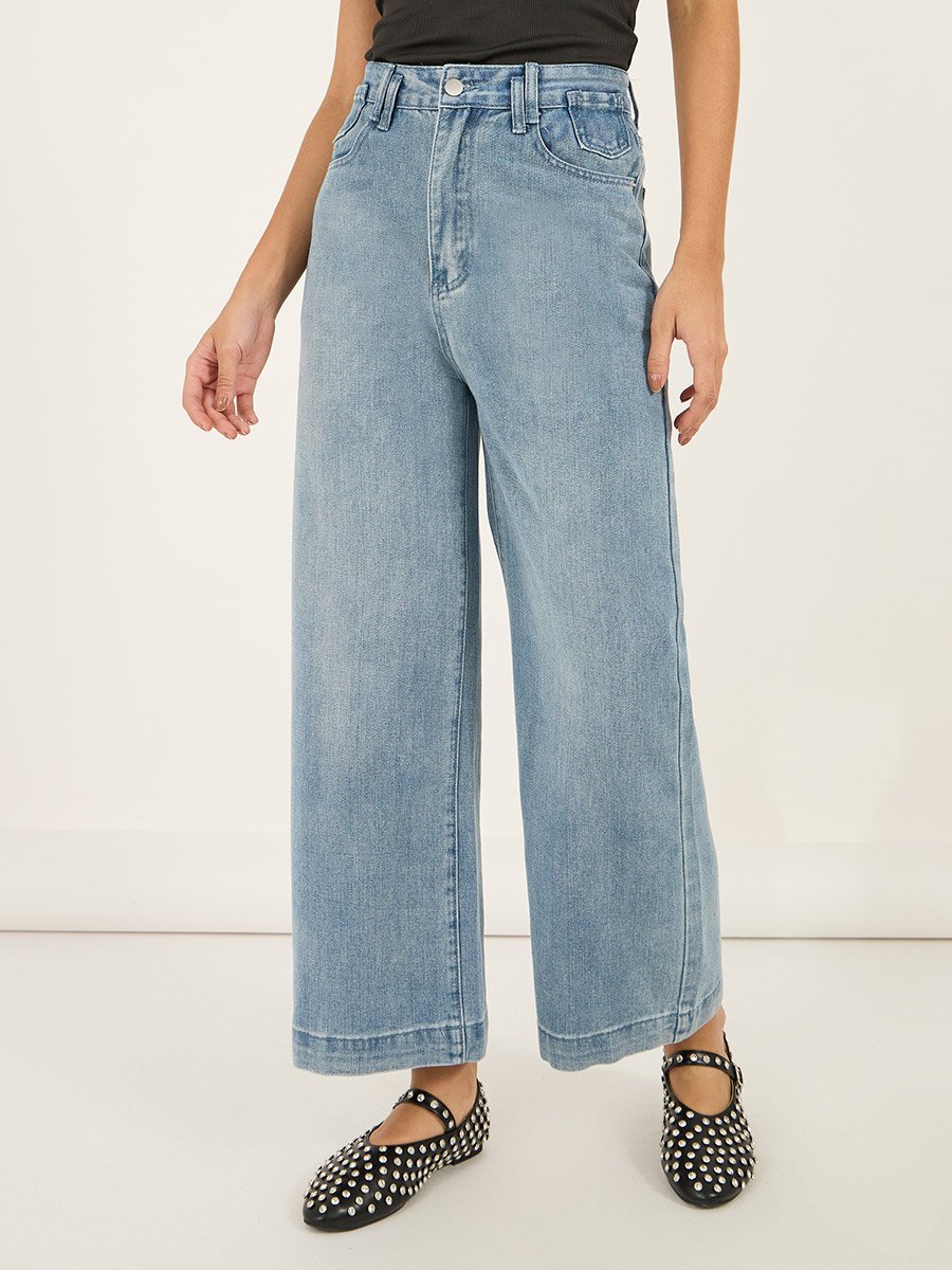 High Rise Wide Leg Stretchable Jeans