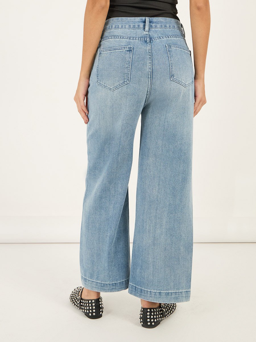 High Rise Wide Leg Stretchable Jeans