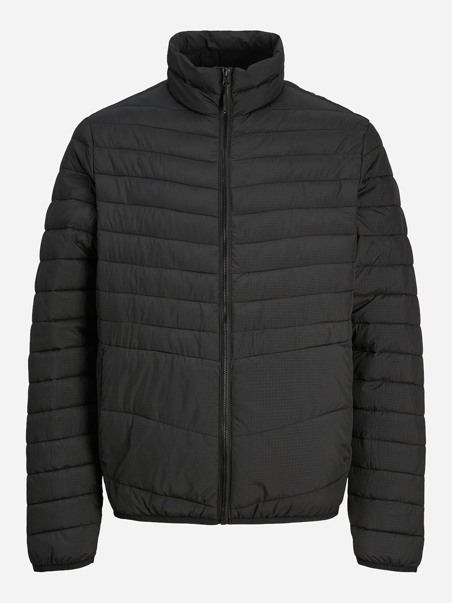 High Stand-Up Collar Puffer Jacket with Storage Bag