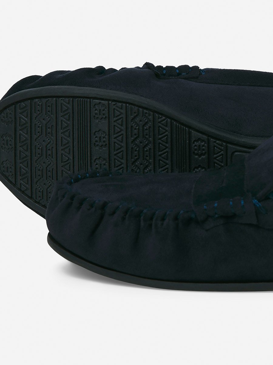 Faux Fur Trim Moccasins