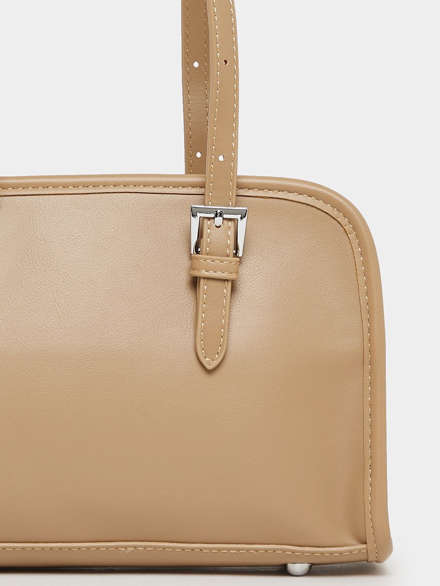 Belted Shoulder Bag with Zip Closure