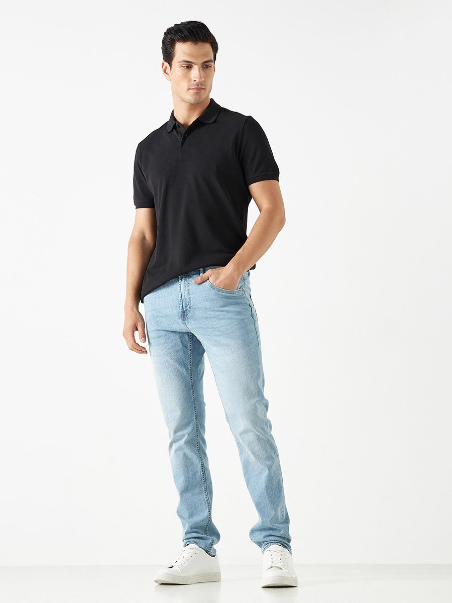 Mid Rise Slim Fit Jeans with Pockets
