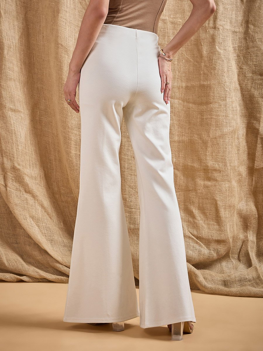 Front Button Flared Bell Bottom Pants