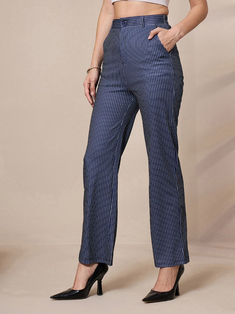Striped Slim Fit Trousers