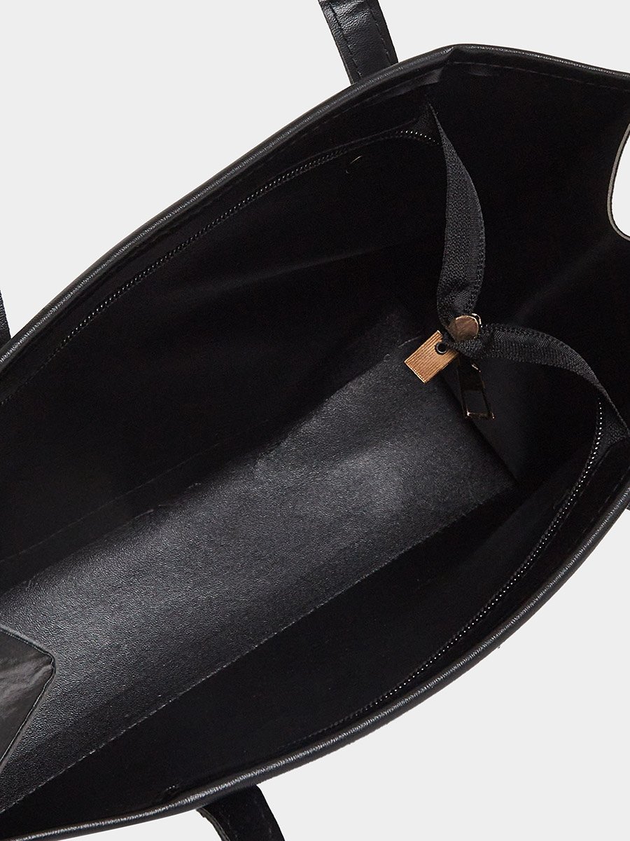 Floral Pattern Shoulder Bag with Zip Closure