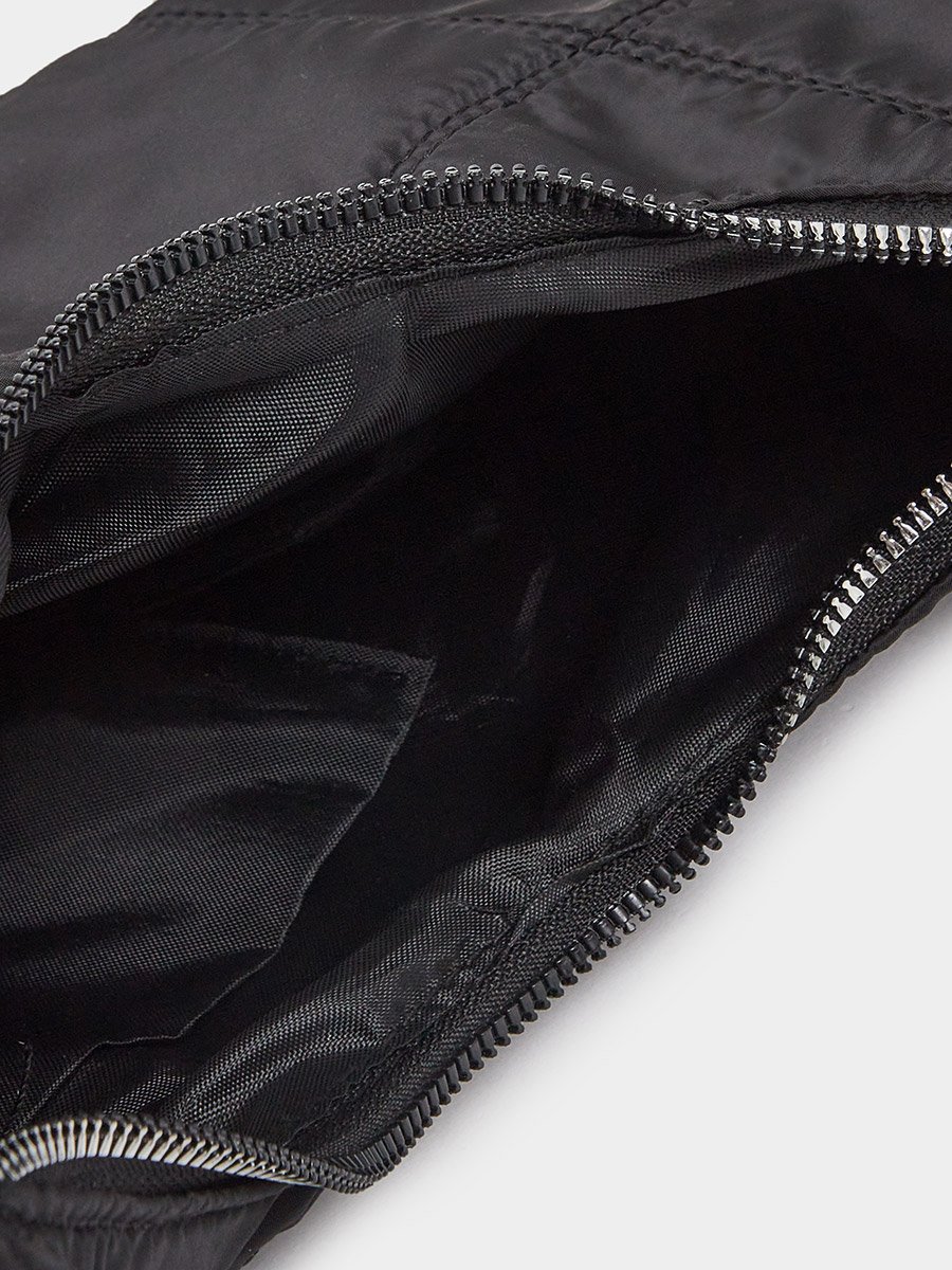 Quilted Hobo Bag with Metal Trim