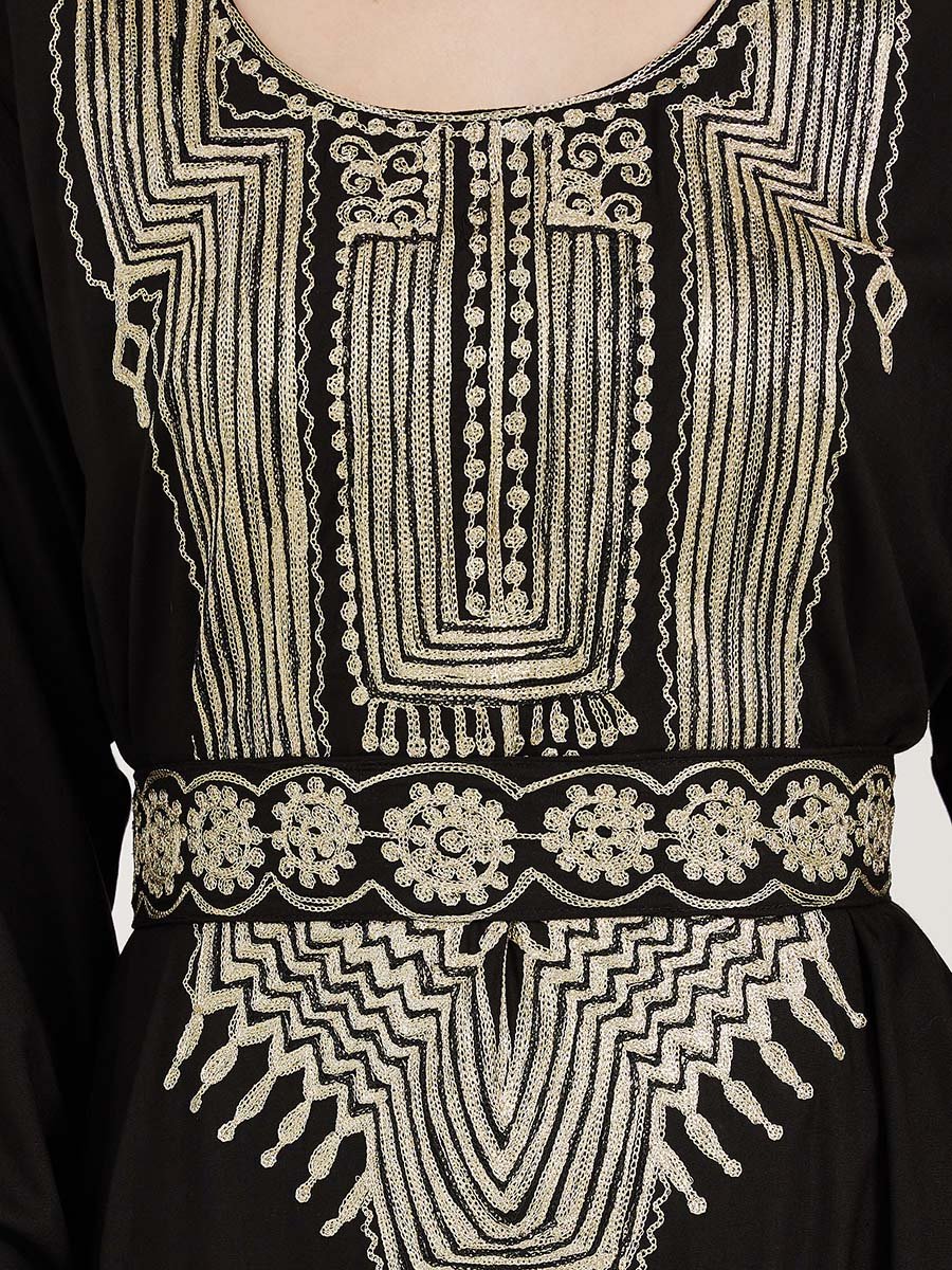 Scoop Neck Rayon Kaftan with Aariwork