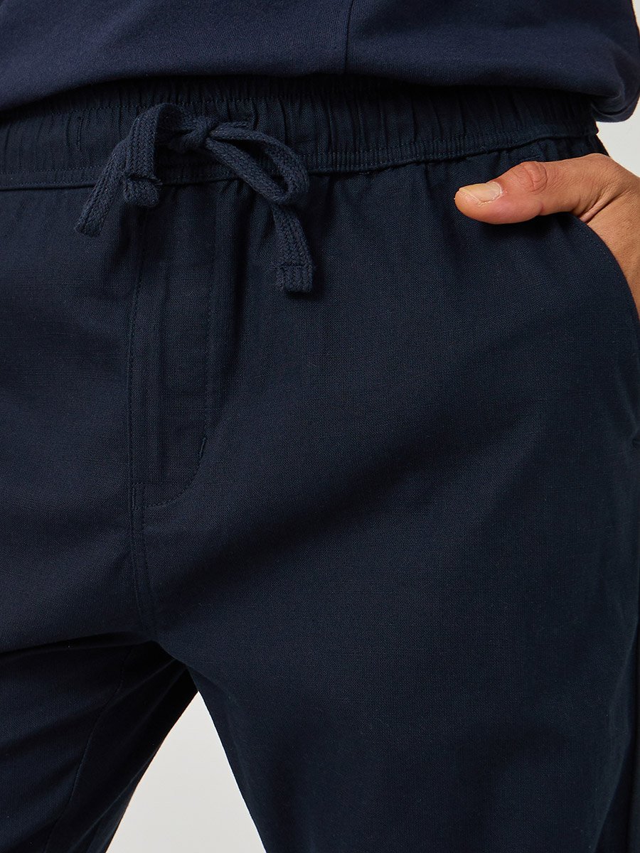 Solid Relaxed Fit Elasticated Cuffed Joggers with Drawstring