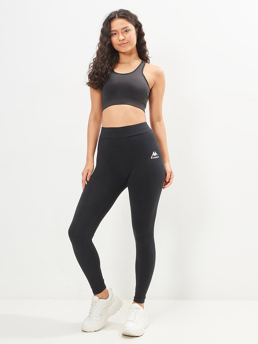  Logo Print Leggings with Elasticated Waistband