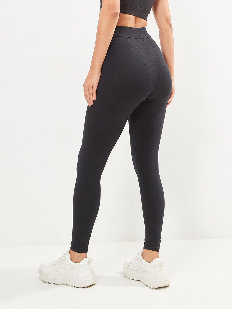  Logo Print Leggings with Elasticated Waistband