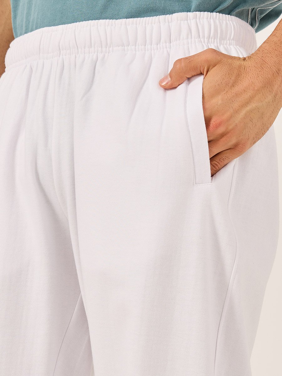 Men White Solid Joggers