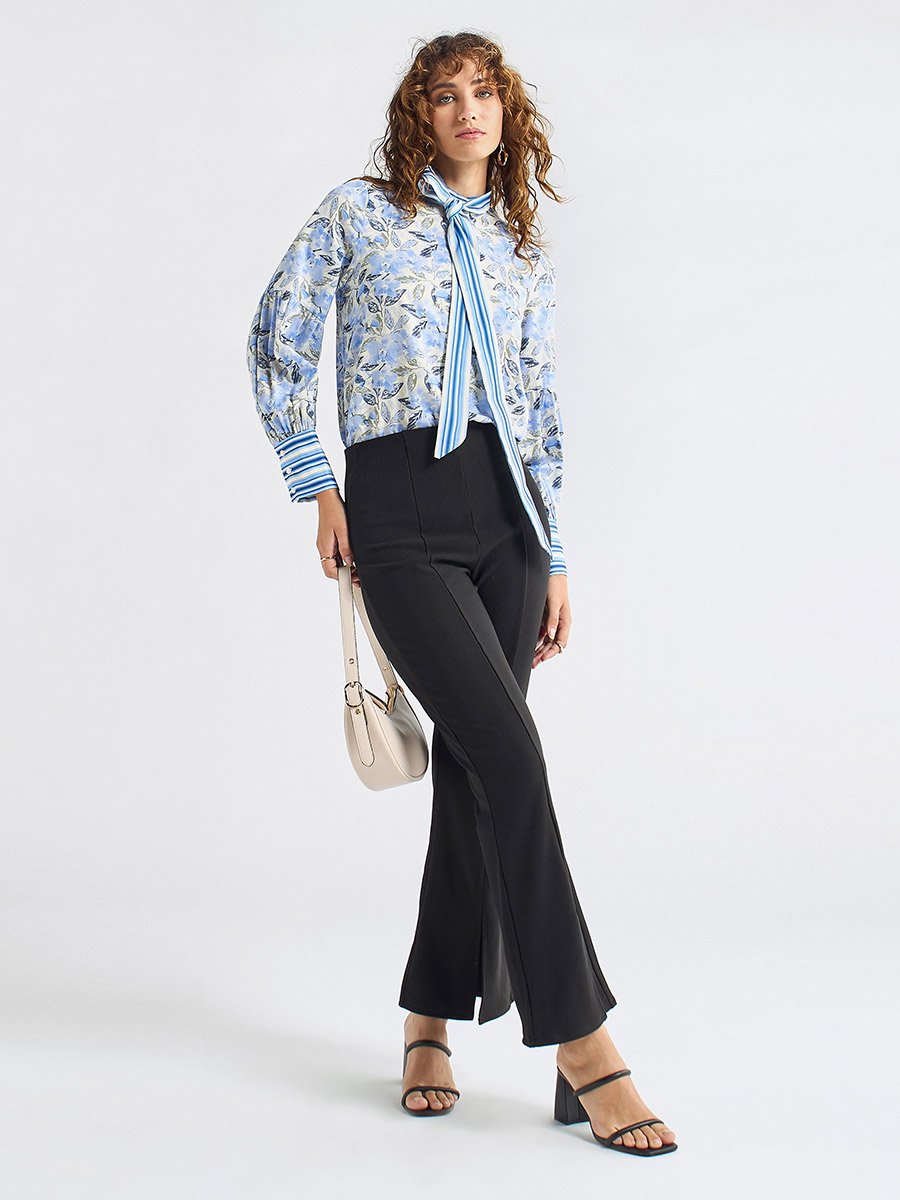 Textured Flared Leg Treggings