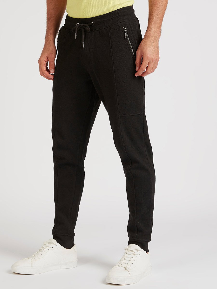 Solid Joggers with Drawstring Closure and Pockets