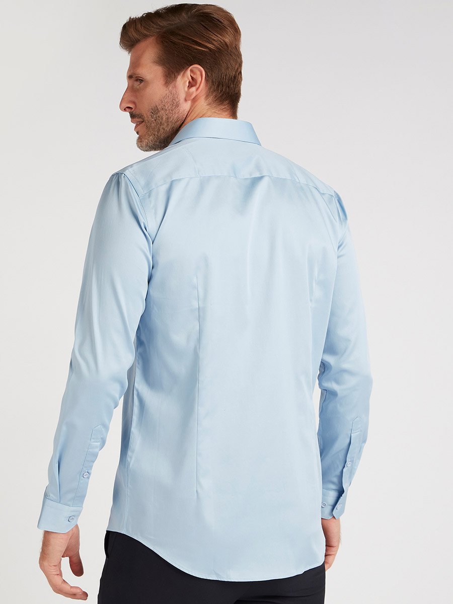 Solid Formal Shirt with Long Sleeves and Button Closure